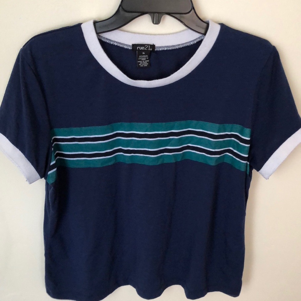 blue crop top